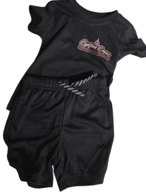 Single printed logo shortset black boys18-24mos
